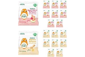Little Bellies Organic Softcorn Variety Pack, Apple & Berry and Banana (Pack of 18 x 0.28 oz Individual Packs)