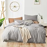 Pureant Silver Grey Comforter Set Queen Light Gray Bedding Comforter Sets Cotton for Women Men Solid Color Queen Comforter Soft Elegant Grey Queen Size Comforter Sets Breathable All Grey Blanket