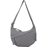 Sanxiner Crescent Crossbody Bags for Women Nylon Slouchy Sling Hobo Bag,Spacious Dumpling Shoulder Handbag Cross Body Purses
