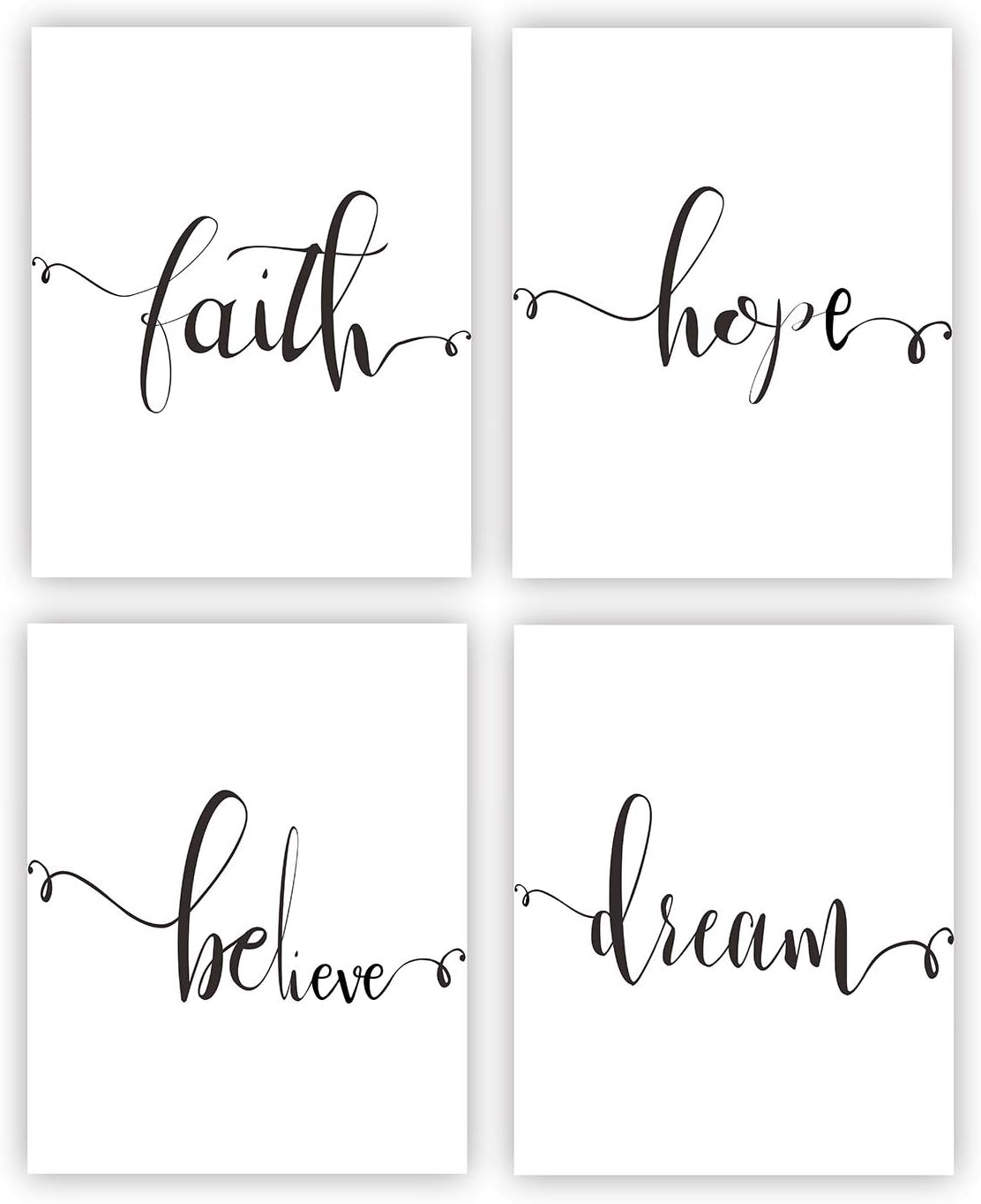 Faith Hope Believe Dream Bible Verse Art Print Canvas