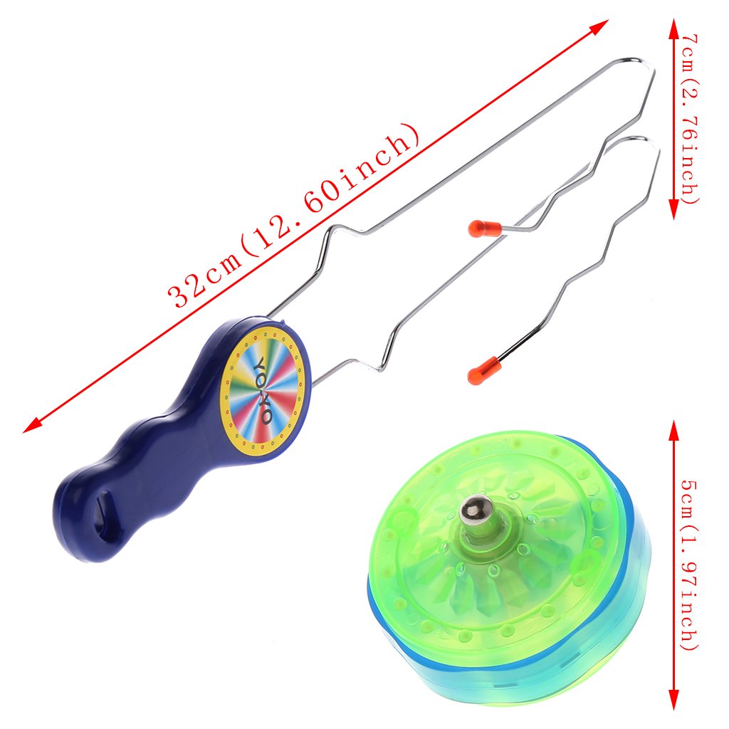 Gyroscope Colorful LED Flashing Magic Rail Rolling Flywheel
