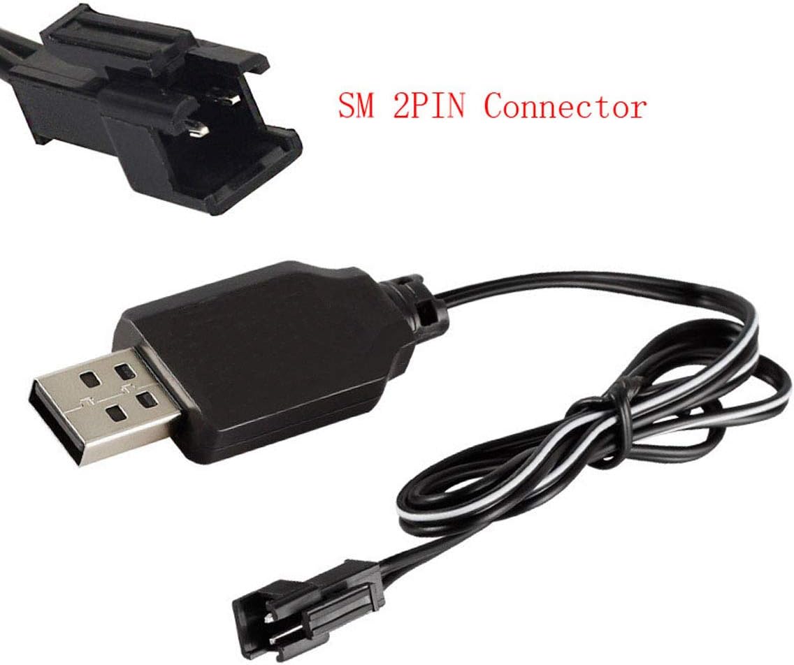 USB Charging Cable Battery Charger Cable for Ni-Cd Ni-MH Rechargeable Batteries Pack SM-2 Pin Plug Adapter 4.8V Output Used on RC Toys Car TANK Trucks Trains Boat - Image 3
