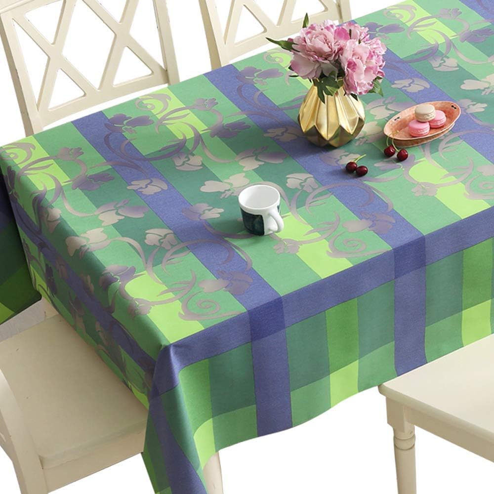 DUOFIRE Vinyl Tablecloth Rectangle Heavy Weight Table Cover Wipe Clean Waterproof (54 x 54 Inch, Color-No.004)