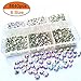 Deal 8640pcs Nail Rhinestones Flatback Crystals Nail Art Rhinestones 1.3mm-2.8mm AB Round Glass Gems Stones Beads for Nails Decoration Crafts Eye Makeup Clothes Shoes Mix 6 Size SS3-SS10