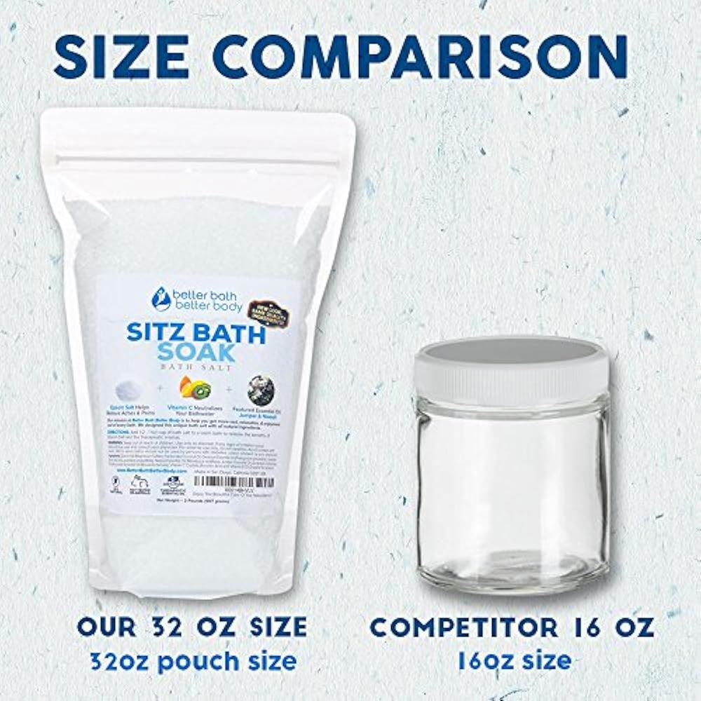 Sitz Bath Minerals & Salts Soak 32oz (2Lbs) Epsom With Niaouli