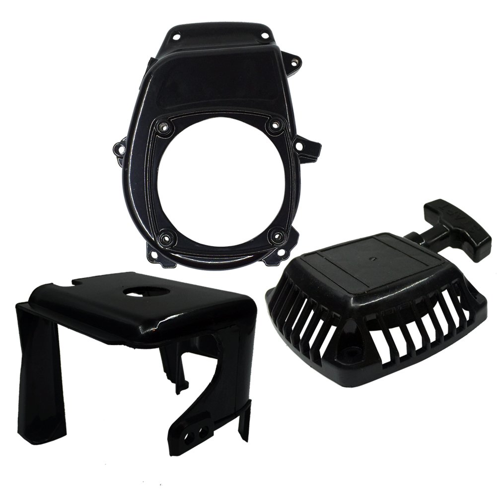 smTSRC Pull Starter Cylinder Cover Side Cover Engine Parts for 23cc-30.5cc Zenoah Chongyang TS ROVAN Baja Losi 5ive-T DBXL RC Car Parts (Black) — image 1