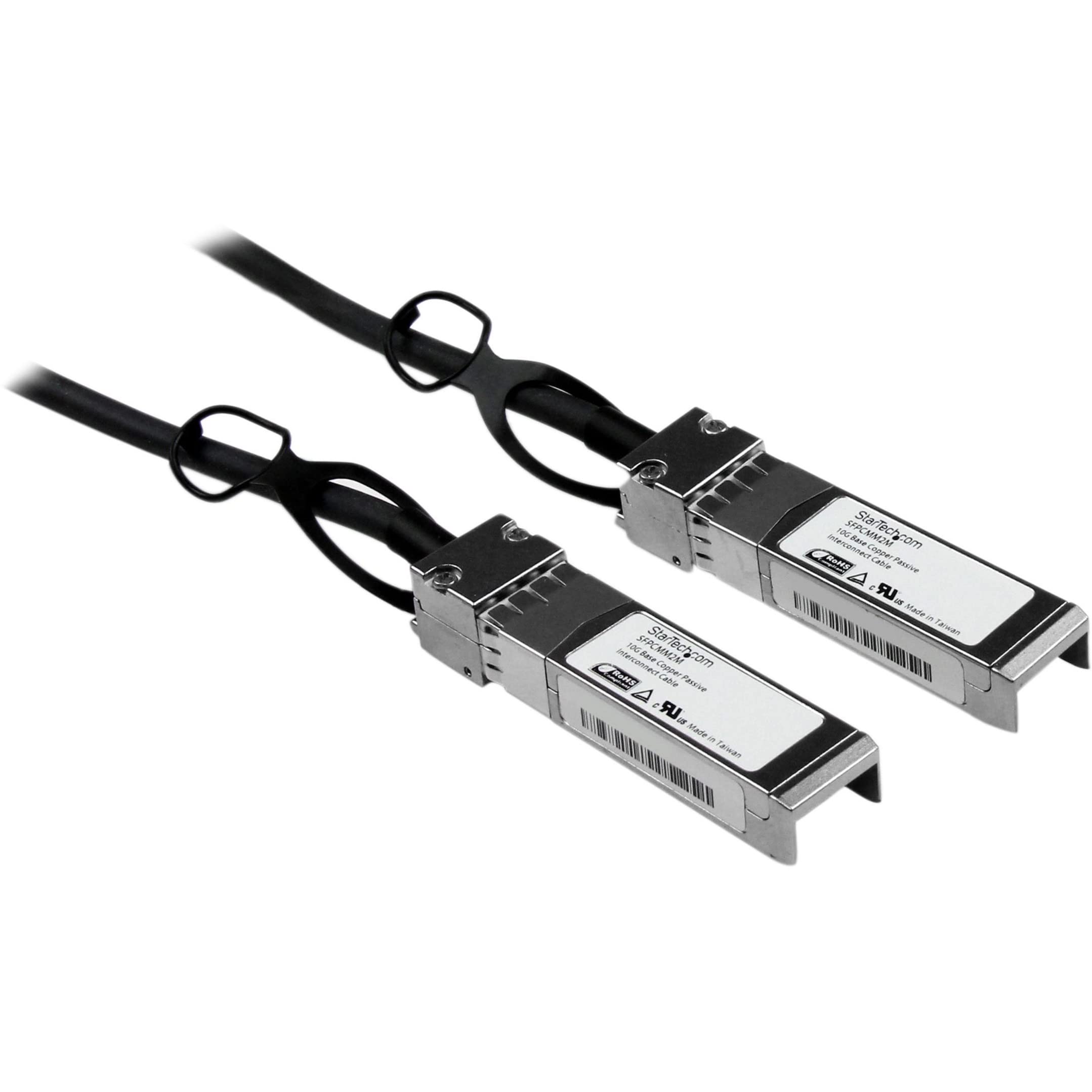 StarTech.com Cisco SFP-H10GB-CU2M Compatible 2m 10G SFP+ to SFP+ Direct Attach Cable Twinax - 10GbE SFP+ Copper DAC 10 Gbps Low Power Passive Transceiver Module DAC Firepower ASR920 (SFPCMM2M)