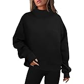 Mock Neck Sweatshirt Womens Fall Oversized Turtleneck Pullover Slouchy Fleece Long Sleeve Sweater Tops Preppy Outfits