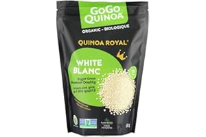 GoGo Quinoa White Grain Royal Quinoa, Organic | Gluten-Free | Non-GMO | Vegan | Plant-Based | Kosher | Source of Fibre & Iron