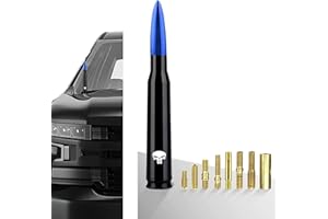 GKmow 1 PC Car Truck Bullet Antenna, Skull Design Universal Short Vehicle Antenna for Ford F150 GM Chevy Silverado 1500 2500 