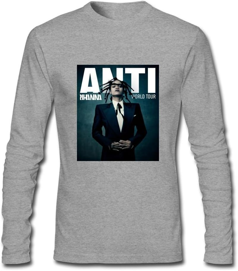 XIULUAN Men's Rihanna Travis Scott Anti World Tour 2016 Long Sleeve T-Shirt