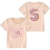 GLIGLITTR Birthday Girl Shirt Toddler Baby Girls 1st 2nd 3rd 4th 5th Bday Outfit Sweet Donut One Two Three Four Five Tee Tops