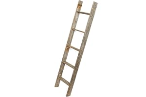 BARNWOODUSA LLC BarnwoodUSA Rustic Reclaimed Old Wooden Bookcase 5 Foot Ladder