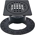 4 Inch Drain Grate Kit Compatible with Schluter Kerdi-Drain Flange Square Shower Floor Drain SS304 Stainless Steel and ABS Ma