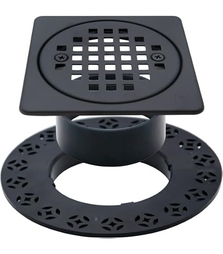 Grille De Douche Carrée Schluter Kerdi – 4 Pouces – Noir Mat – Inox KDIF4GRKMGSD5