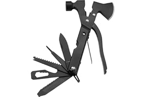 GOODRIG 14-in-1 Multi-Function Hatchet & Multitool – Stainless Steel Folding Axe, Hammer, Pliers, Knife, Saw – Portable Campi