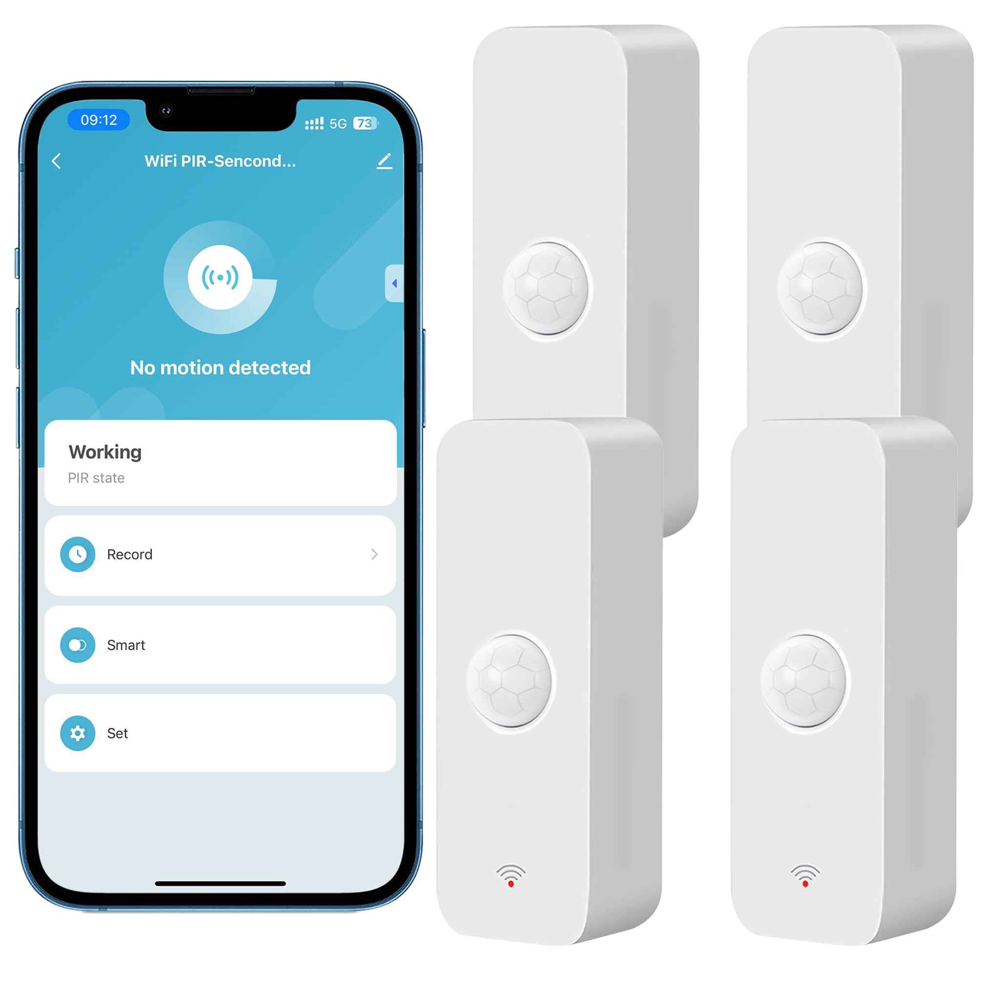 Comboss WiFi Motion Sensor, Smart Motion Sensor, Presence Sensor, Works with Alexa App, Echo Devices (4 Pack)