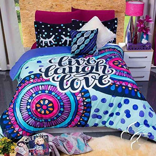 Intima Reversible Comforter Set Love Teens Girls Full 3 Pcs