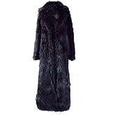 Old DIrd Women Warm Long Sleeve Parka Faux Fur Coat Lapel Full-Length Outwear Maxi Fluffy Faux Fur Overcoat