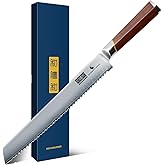 HOSHANHO Bread Knife 10 inch, Professional Japanese High Carbon Stainless Steel Serrated Bread Knife, Razor Sharp Bread Knives for Homemade Bread, Sourdough, Bagels, Cake