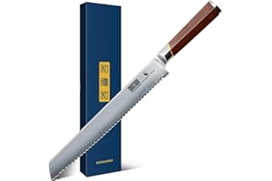HOSHANHO Bread Knife 10 inch, Japanese High Carbon Stainless Steel Serrated Knife, Professional Bread Kitchen Knives for Home