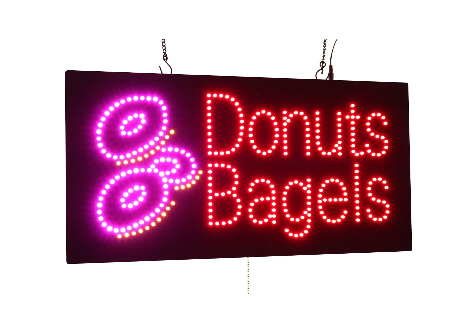 Donuts Bagels Sign, 24"x12", 60x30cm, TOPKING, LED, Neon, Florescent, Signage, Signboard, Display, Billboard, Screen, Grand Opening, Gift
