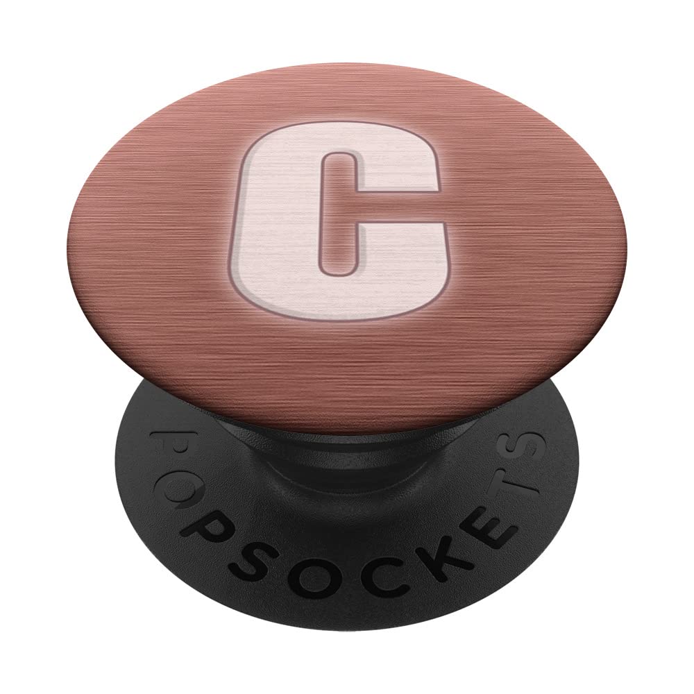 Monogram Initial Letter C Pop Socket Rose Pink Letter C PopSockets Swappable PopGrip