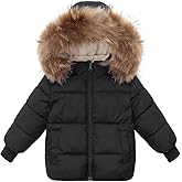 Srkrando Baby Boy Winter Coat Toddler Girl Hooded Puffer Jacket Fur Collar Down Outerwear