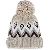 Grand Sierra Women's Winter Pattern Boucle Beanie Pom Hat