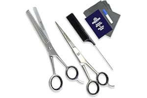 EQUINOX INTERNATIONAL Equinox Professional Hair Cutting Scissors Set - Blending Shear Set - Includes Rat Tail Comb - 6.5” Overall Length - Barber Scissors Kit for Men and Women - Salon Haircutting Tools