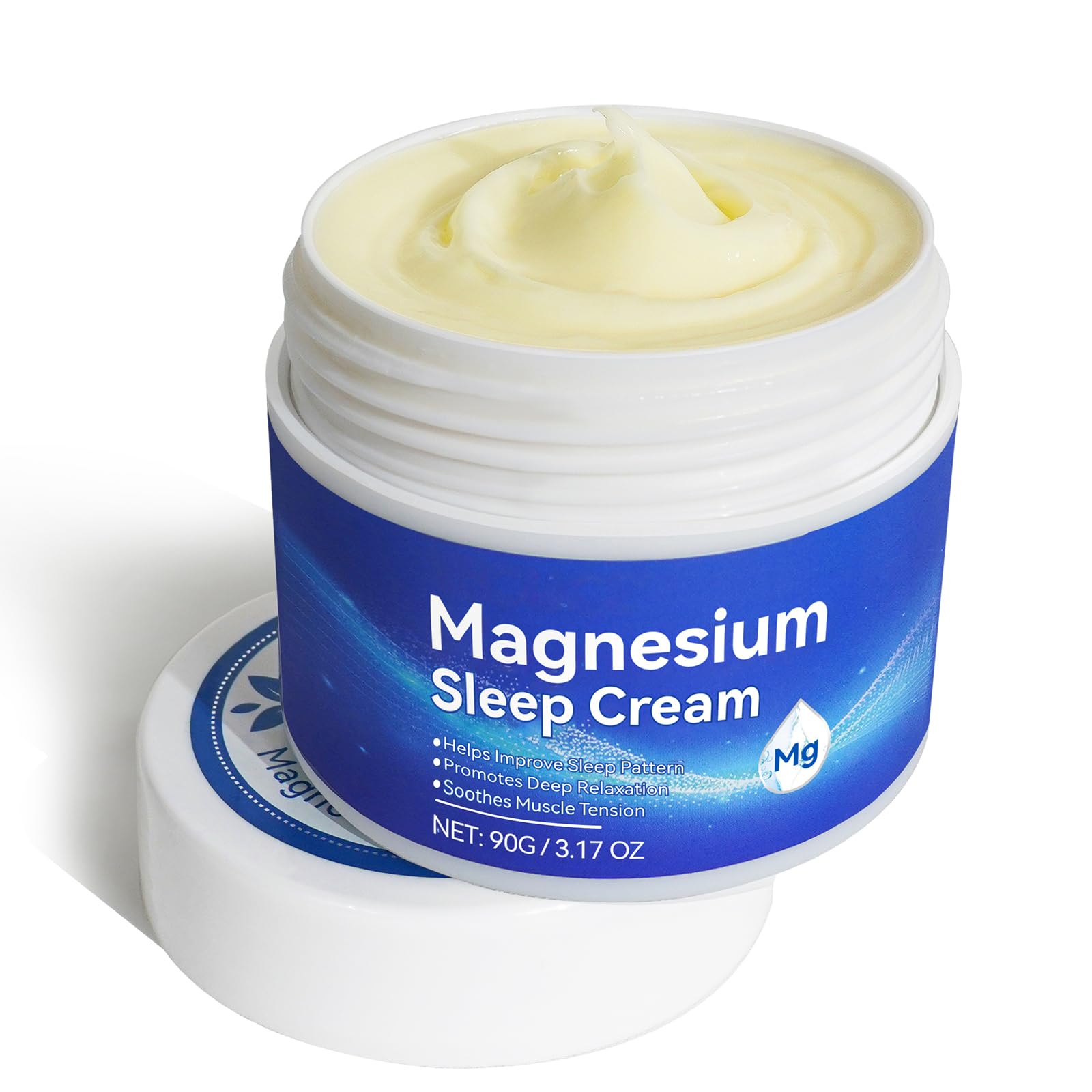 Generic Premium Magnesium Cream for Sleep 3.17 Oz, Topical Magnesium Cream – Safe and Easy to Absorb, Quick Drying without Residue, Gentle to The Skin, Blue