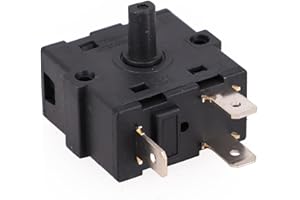 EHLIVHALL Electric Room Heater Rotary Switch Selector AC250V 16A Radiator Control Knob Temperature Adjustment Dial Replacement Part Easy On/Off Button(3 pin)