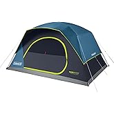 Coleman 4/6/8/10 Person Skydome Dark Room Tent with Rainfly, 5 Minute Setup, Blocks 90% of Sunlight, 20% More Headroom Than Traditional Tents
