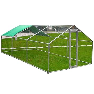 Idealchoiceproduct 20x10ft Large Metal Chicken Coop Wakl In Chicken