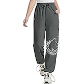 EXARUS Girls Joggers Hiking Pants Water Resistant Kids Athletic Quick Dry Lightweight Zip Pockets High Waisted 6-14Y
