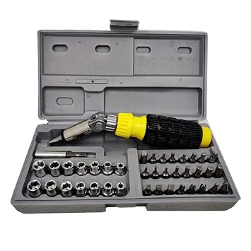 Krimen 41 screwdriver 41 in 1 Pcs Tool Kit Screwdriver and Socket Set Multipurpose Screwdriver Set for Home & Professional Tool Kit Automobile Motorcycle Tool Box Set Socket Set Professional Tool