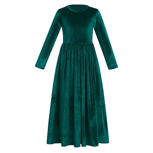 Toddler Baby Girl Velvet Dress Long Sleeve Pageant Party Maxi Dresses  Birthday Evening Gown Fall Winter Causal Dress for Xmas Holiday Christmas  Dresses Kids Princess Wedding Gowns Green 13-14 Years in Saudi