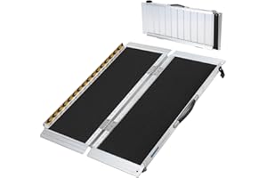 3FT Wheelchair Ramp, 600 lbs Capacity Wheel Chair Ramps with Non-Skid Surface, Reflective Strips Door Threshold Ramps for Doo