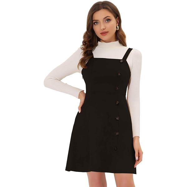 black overall dress knee length Amazon.com: BerryGo Women's Denim Overall Dress Jean Sleeveless Mini Pinafore Adjustable Straps Overall Dress Black M : Clothing, Shoes & Jewelry
