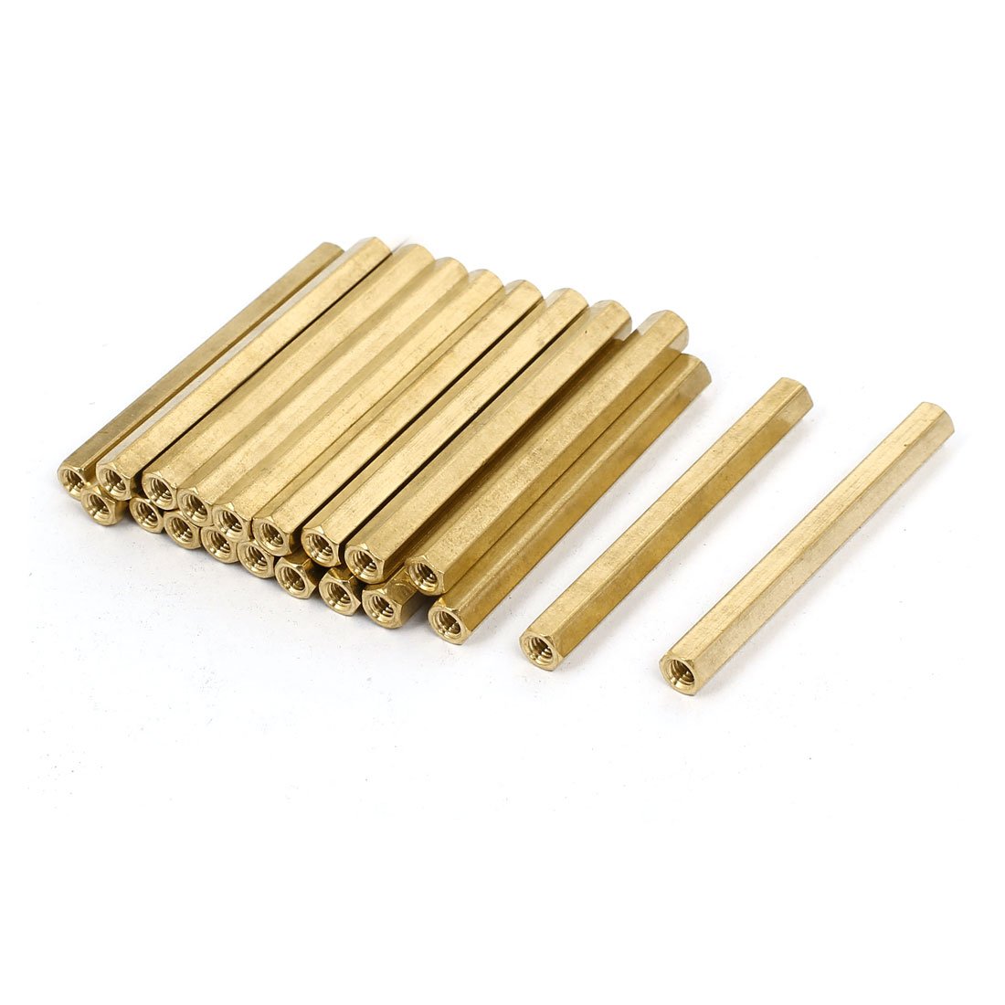 Sourcingmap M4x60mm Female Thread Insulated Brass Standoff Hexagonal Spacer 20pcs