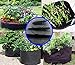 HONGVILLE 5-Pack Grow Bags/Aeration Fabric Pots w/Handles (3-Gallons, Black)