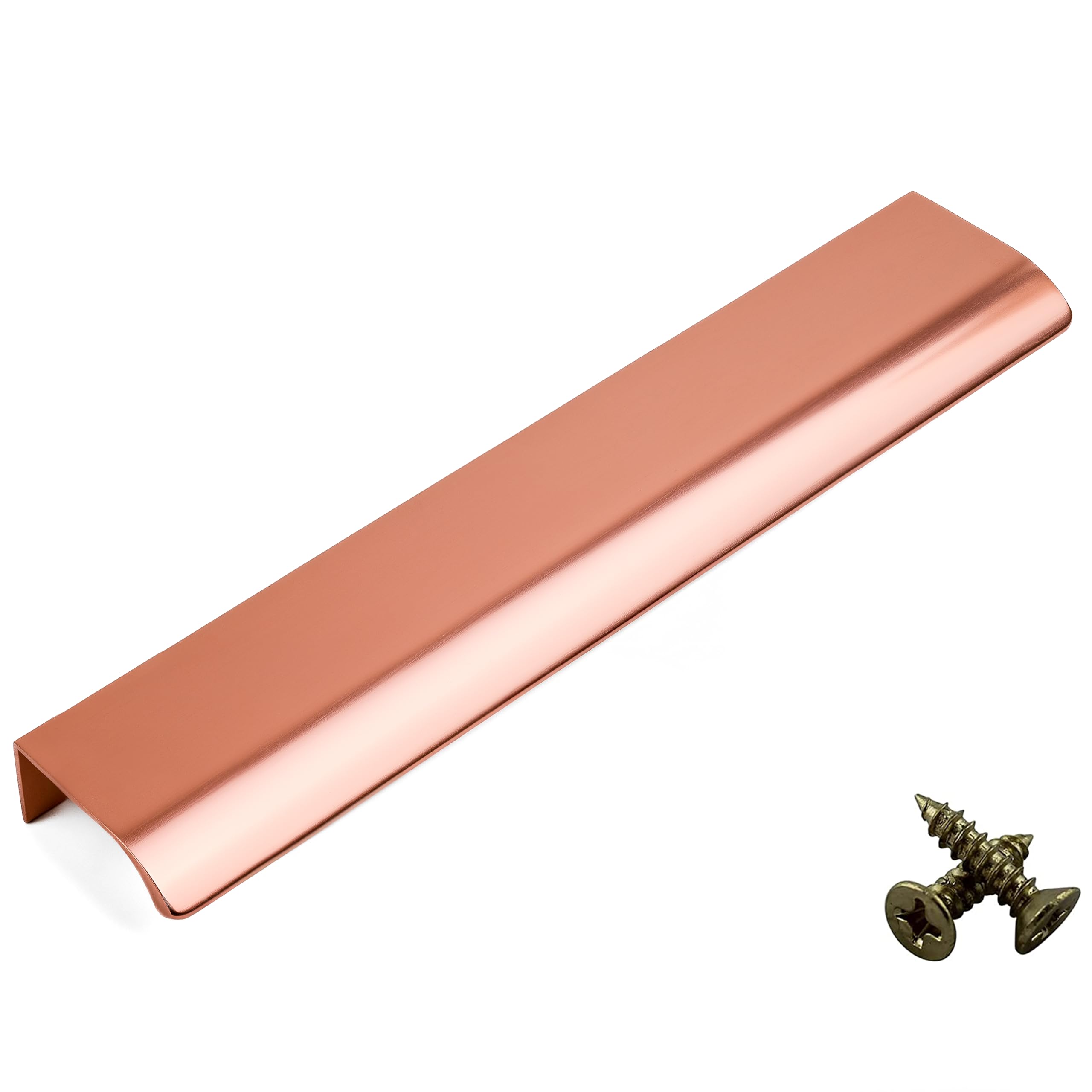 M4TEC Bar Kitchen Cabinet Door Handles Cupboards Drawers Bedroom Furniture Concealed Finger Edge Pull Handle for Wardrobe & Bedroom Cabinet Hardware Rose Gold. VD3 Series: 64 mm Pack of 10