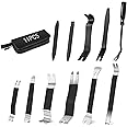 GOOACC 11 PCS Trim Removal Tool Kit, Metal Pry Tool Auto Fastener Remover Pry Bar Set Car Door Panel Removal Tool Dashboard Repair Kit Black