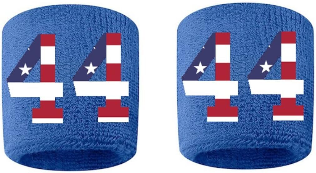 44 Embroidered/Stitched Sweatband Wristband ROYAL BLUE