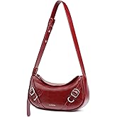 LAFESTIN Shoulder Bag for Women with Adjustable Strap, Split Leather Hobo Crossbody Bags, Trendy Satchel Purse Zipper Closure