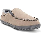 Staheekum Mens Curbside Slipper, Defender Water-Repellent Suede with Faux Fur Lining and Cushioned Insole
