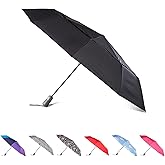 Totes Auto Open/Close Windproof Ultimate Compact Umbrella with UV and Water Repellent Protection