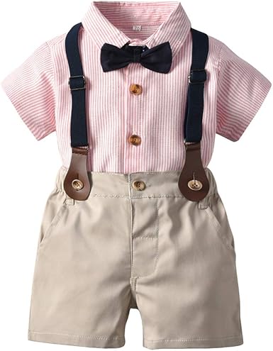 baby boy suspenders shorts outfit