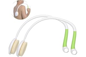 Fanwer 2 Pack Back Scrubber for Shower with Long Handle, 27.5" Long Handle Back Bath Brush for Elderly, Disabled, Limited Mob