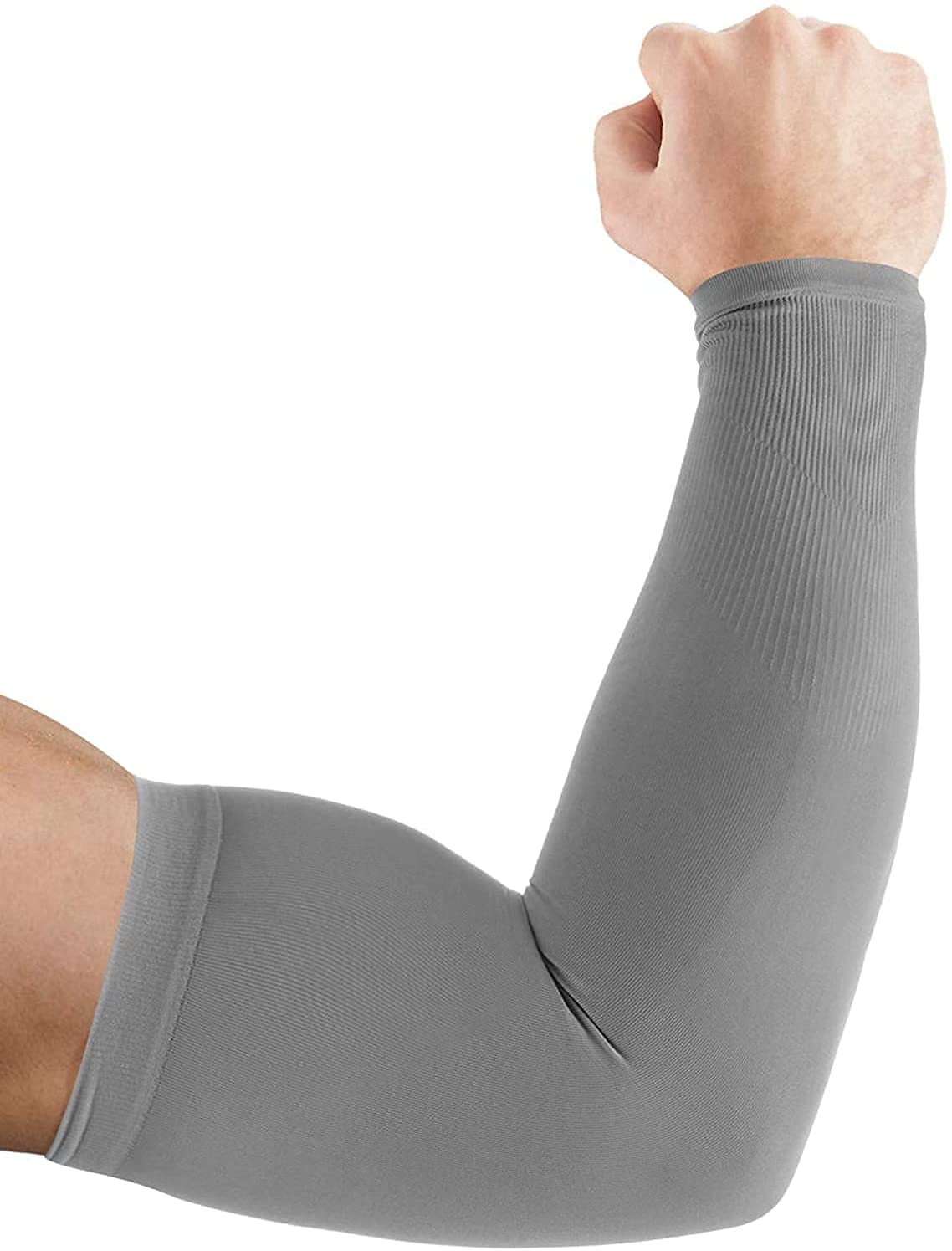 Ruiuzioong Cooling Arm Sleeves UV Protection Arm Sleeves Cooling Repellent Arm Cover Sun-Protection for Cycling, Driving, Outdoor Sports, Golf, Basketball Sleeves for Men Women (Grey)